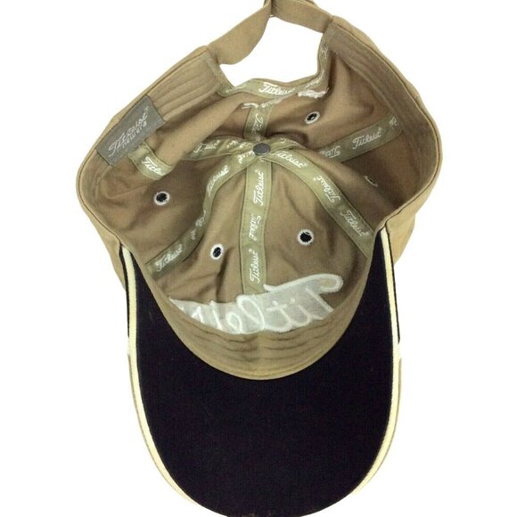 Titleist Adjustable Khaki Golf Hat With Embroidered Logo & Curved Bill - Picture 6 of 7